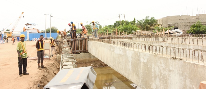 Lagos State Governor, Mr. Akinwunmi Ambode (middle), Commissioner for Housing, Mr. Gbolahan Lawal (left); Special Adviser, Lagos Global, Prof. Ademola Abass (right) with other members of the State Executive Council during the Governor’s inspection of a proposed site for construction of Housing Estate in Topo, Badagry, on Wednesday, July 13, 2016.