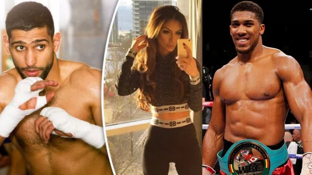 Boxer Amir-Khan-Wife-and-Anthony-Joshua