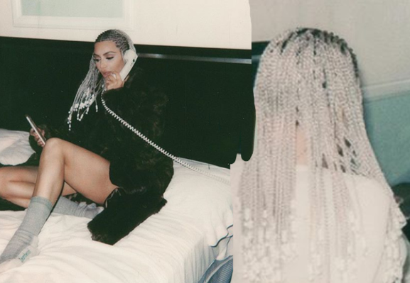 Kim in platinum braids