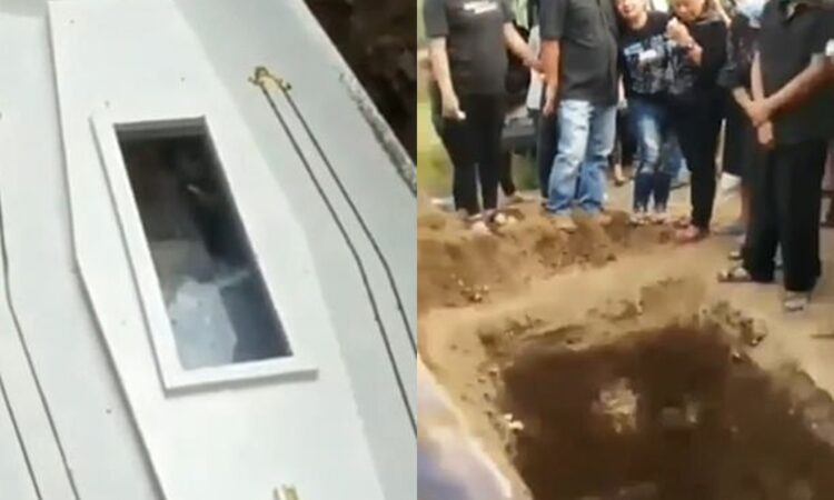 See the moment a corpse waved during a burial service in Indonesia (video)