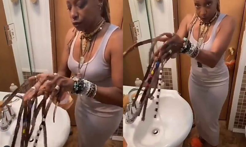 See how woman with long fingernails washes her hands (video)