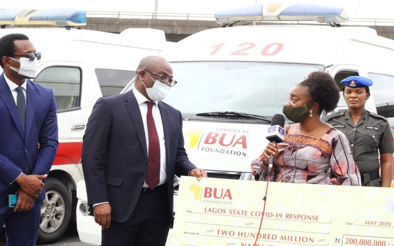 COVID-19: BUA foundation donates N200m, five ambulances to Lagos