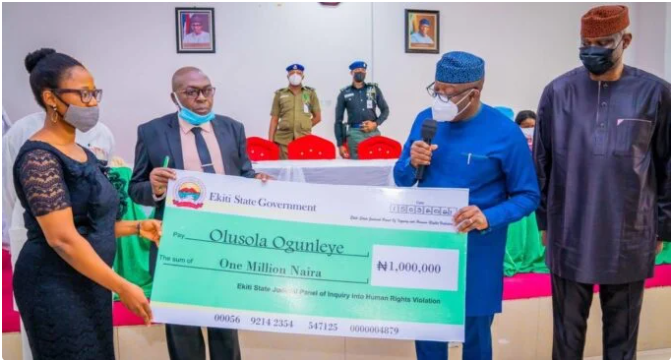 Remove term: #EndSARS #EndSARSRemove term: Fayemi awards N7.4m Fayemi awards N7.4mRemove term: Judicial Panel of Inquiry on Police Brutality Judicial Panel of Inquiry on Police BrutalityRemove term: Justice Christopher Akintayo Justice Christopher Akintayo