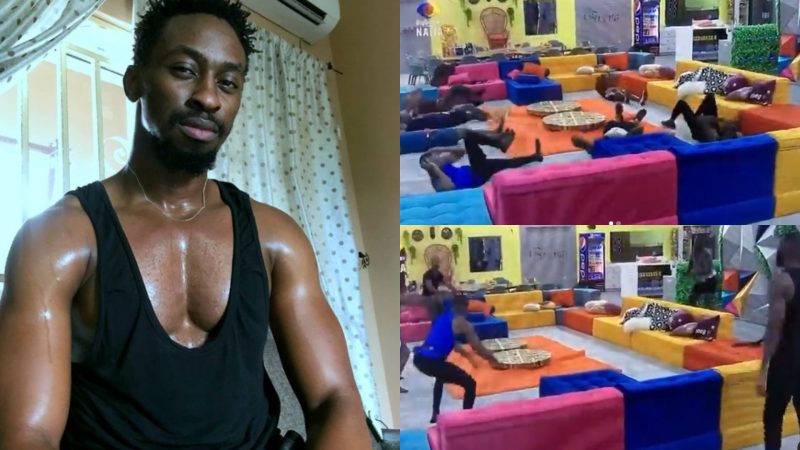 #BBNaija2021: Saga, Boma lead early morning workout