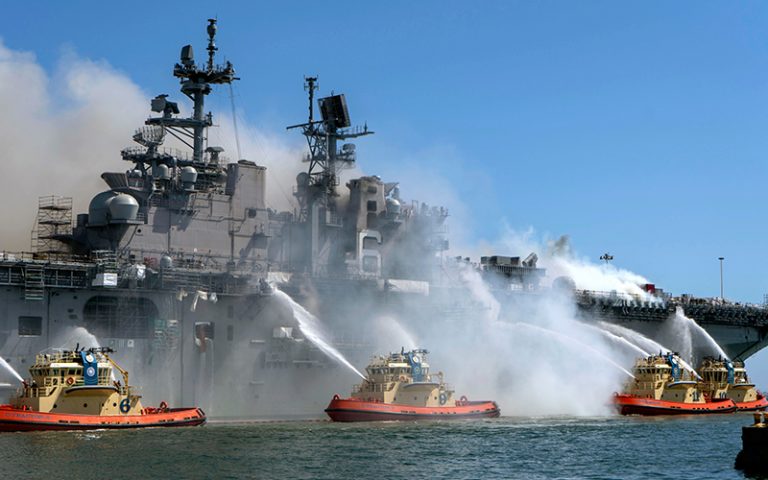 California Navy ship fire