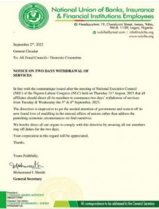 Nigerian bank employees to join NLC’s two-day strike action