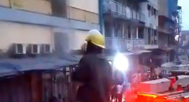 fire destroys seven-storey building on Lagos Island
