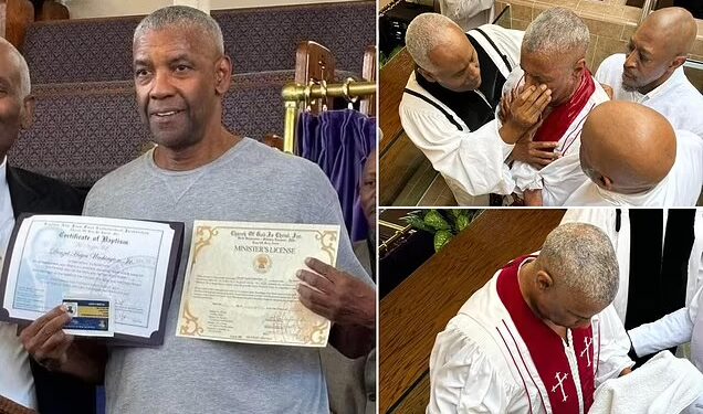 US actor Denzel Washington baptised, becomes minister same day