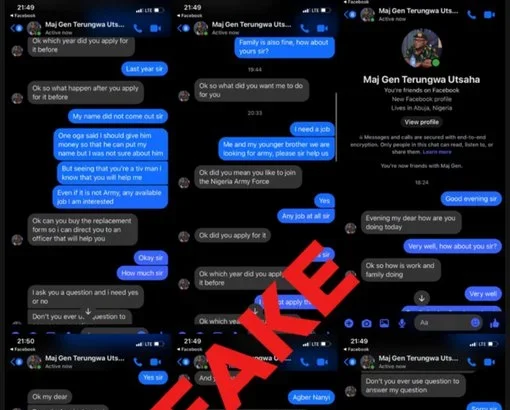 Army warns public over fake facebook accounts impersonating generals